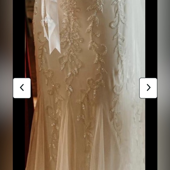 DB STUDIO
Allover Floral Beaded Godet Sheath Wedding Dress
STYLE# WGIN5113 - Picture 5 of 7